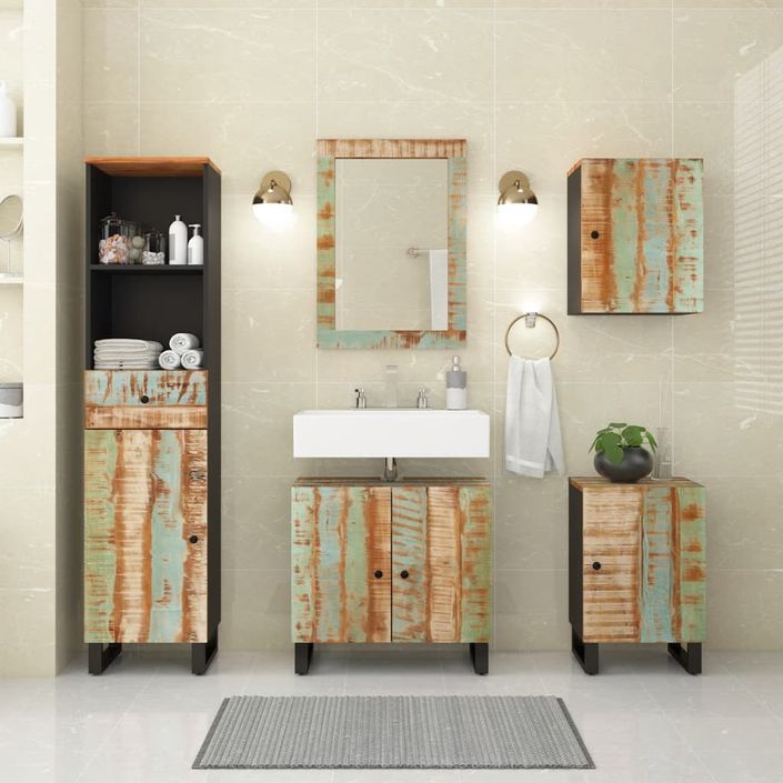 Ensemble de meubles de salle de bain 5 pcs bois massif récupéré - Photo n°1