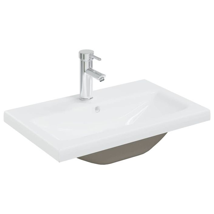 Ensemble de meubles de salle de bain 5 pcs gris béton - Photo n°4