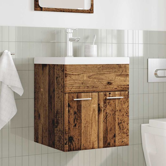 Ensemble de meubles salle de bain 2 pcs bois d'ingénierie - Photo n°3