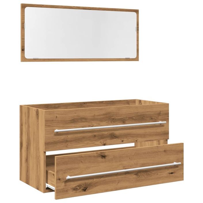 Ensemble de meubles salle de bain 2 pcs bois d'ingénierie - Photo n°5