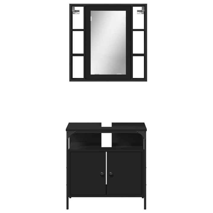 Ensemble de meubles salle de bain 2 pcs noir bois d'ingénierie - Photo n°6