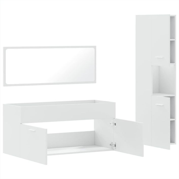 Ensemble de meubles salle de bain 3 pcs blanc bois d'ingénierie - Photo n°8