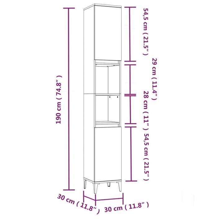 Ensemble de meubles salle de bain 3 pcs blanc bois d'ingénierie - Photo n°10