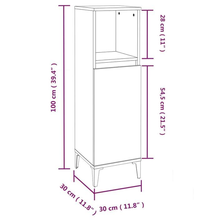 Ensemble de meubles salle de bain 3 pcs blanc bois d'ingénierie - Photo n°11