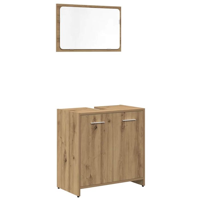 Ensemble de meubles salle de bain 3 pcs bois d'ingénierie - Photo n°4