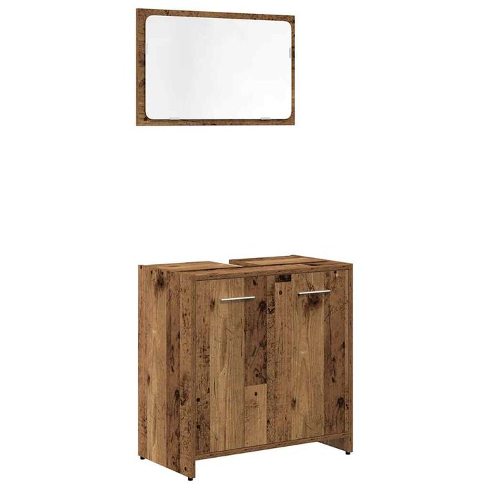 Ensemble de meubles salle de bain 3 pcs bois d'ingénierie - Photo n°4