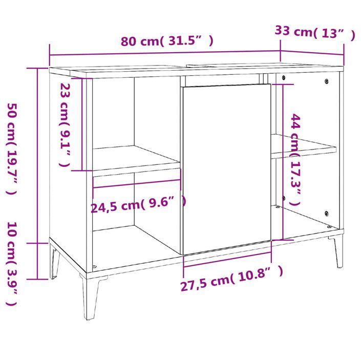 Ensemble de meubles salle de bain 3 pcs noir bois d'ingénierie - Photo n°9