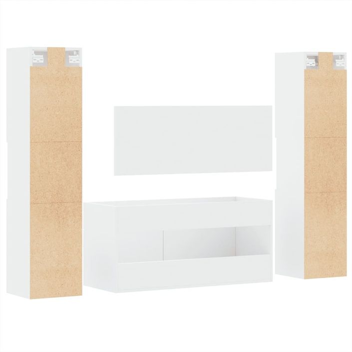 Ensemble de meubles salle de bain 4 pcs blanc bois d'ingénierie - Photo n°7