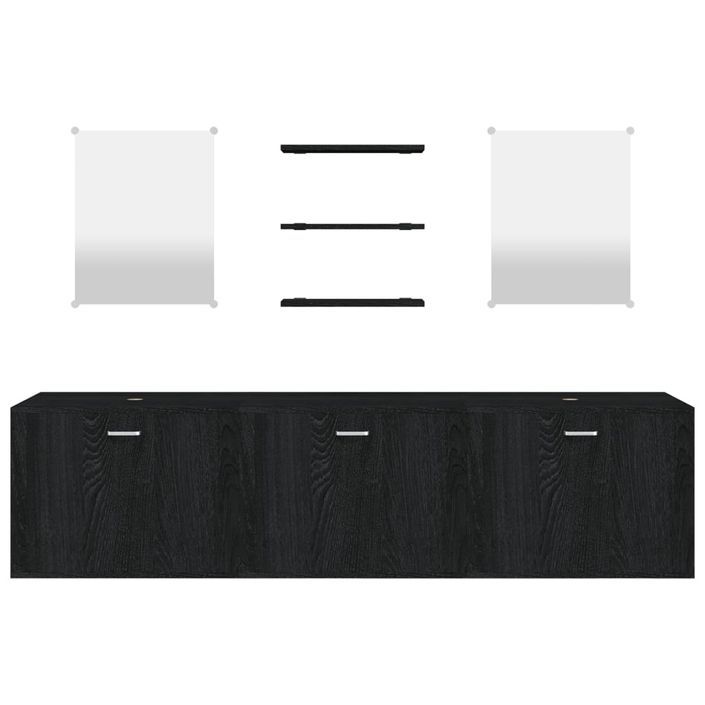 Ensemble de meubles salle de bain 6 pcs noir bois d'ingénierie - Photo n°4