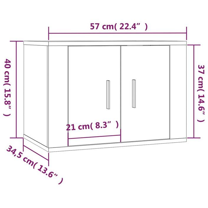 Ensemble de meubles TV 2 pcs Blanc Bois d'ingénierie - Photo n°8