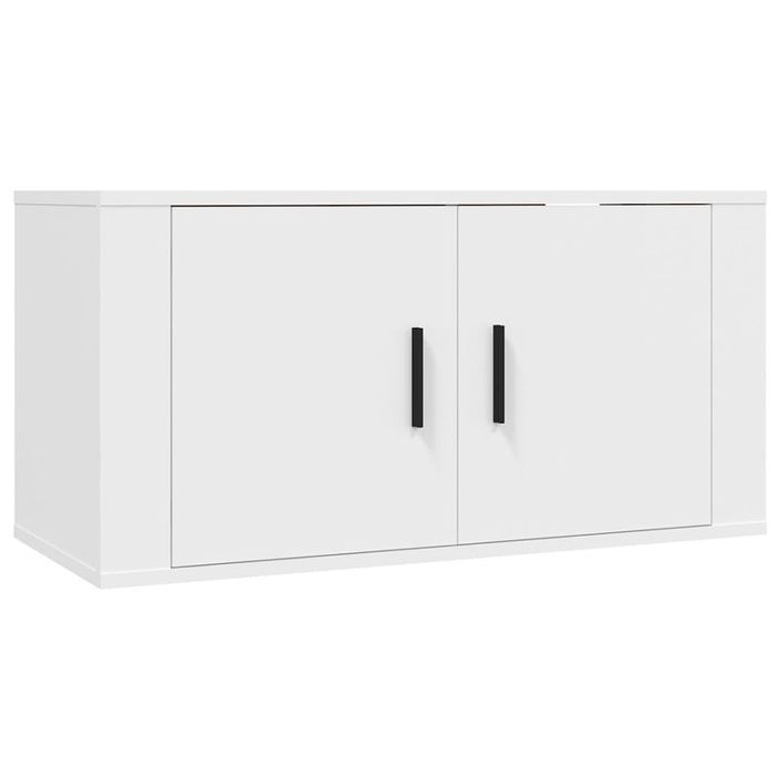 Ensemble de meubles TV 2 pcs Blanc Bois d'ingénierie - Photo n°4