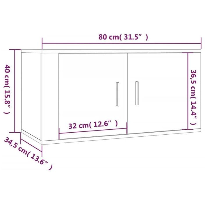 Ensemble de meubles TV 2 pcs Blanc Bois d'ingénierie - Photo n°8