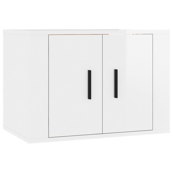 Ensemble de meubles TV 2 pcs blanc brillant bois d'ingénierie - Photo n°5