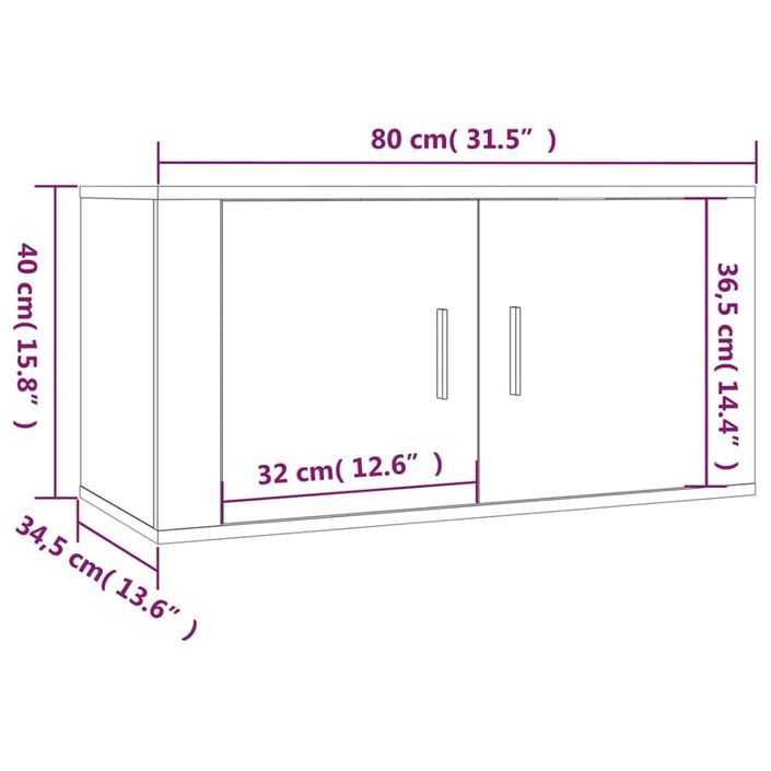 Ensemble de meubles TV 2 pcs blanc brillant bois d'ingénierie - Photo n°8