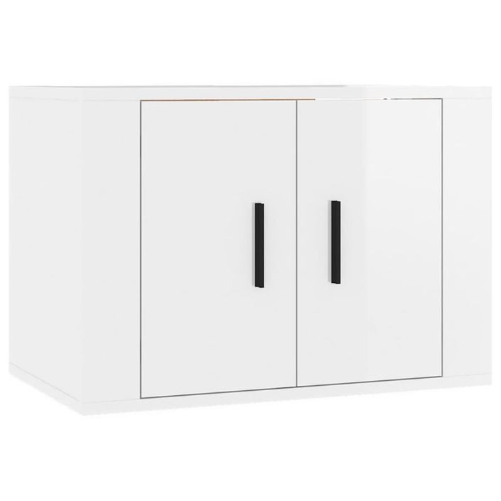 Ensemble de meubles TV 2 pcs blanc brillant bois d'ingénierie - Photo n°4