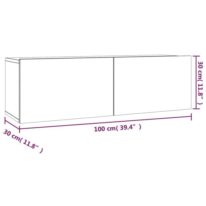 Ensemble de meubles TV 2 pcs Chêne fumé Bois d'ingénierie - Photo n°10