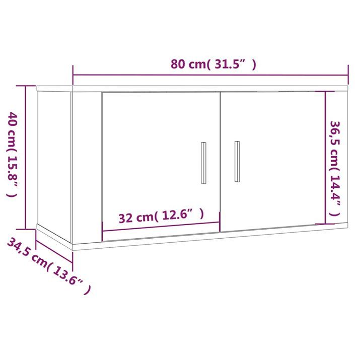 Ensemble de meubles TV 2 pcs Chêne fumé Bois d'ingénierie - Photo n°8