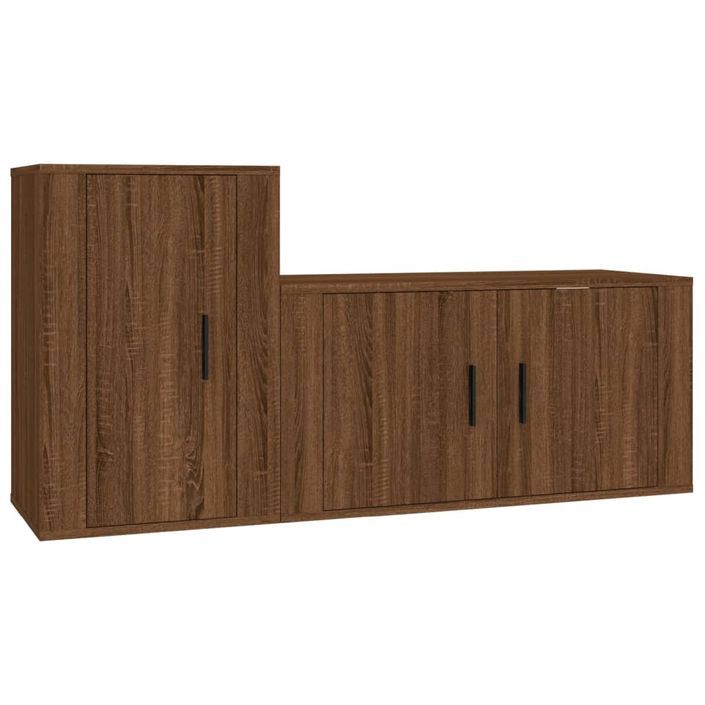 Ensemble de meubles TV 2 pcs Chêne marron Bois d'ingénierie - Photo n°1