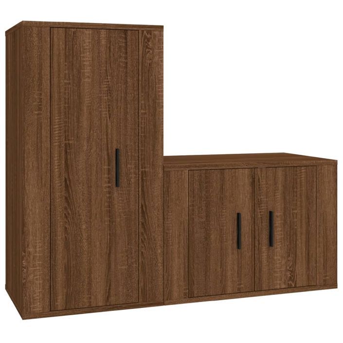 Ensemble de meubles TV 2 pcs Chêne marron Bois d'ingénierie - Photo n°1