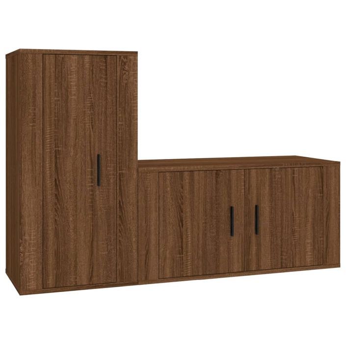 Ensemble de meubles TV 2 pcs Chêne marron Bois d'ingénierie - Photo n°1