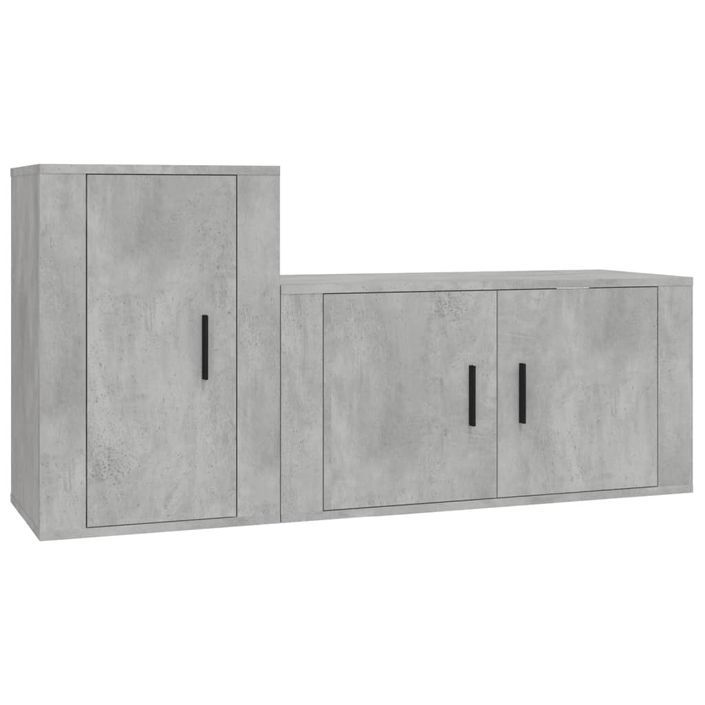 Ensemble de meubles TV 2 pcs gris béton bois d'ingénierie - Photo n°1