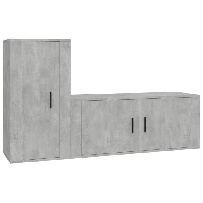 Ensemble de meubles TV 2 pcs gris béton bois d'ingénierie - Photo n°1