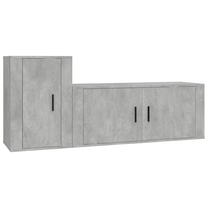 Ensemble de meubles TV 2 pcs gris béton bois d'ingénierie - Photo n°1