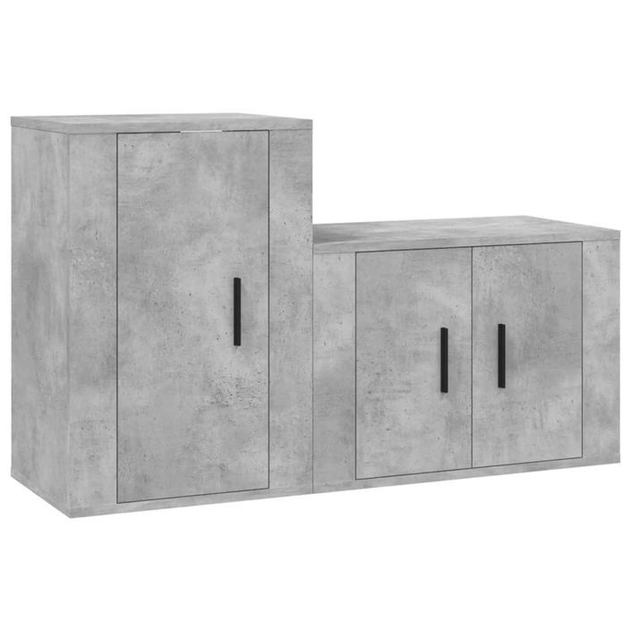 Ensemble de meubles TV 2 pcs gris béton bois d'ingénierie - Photo n°1