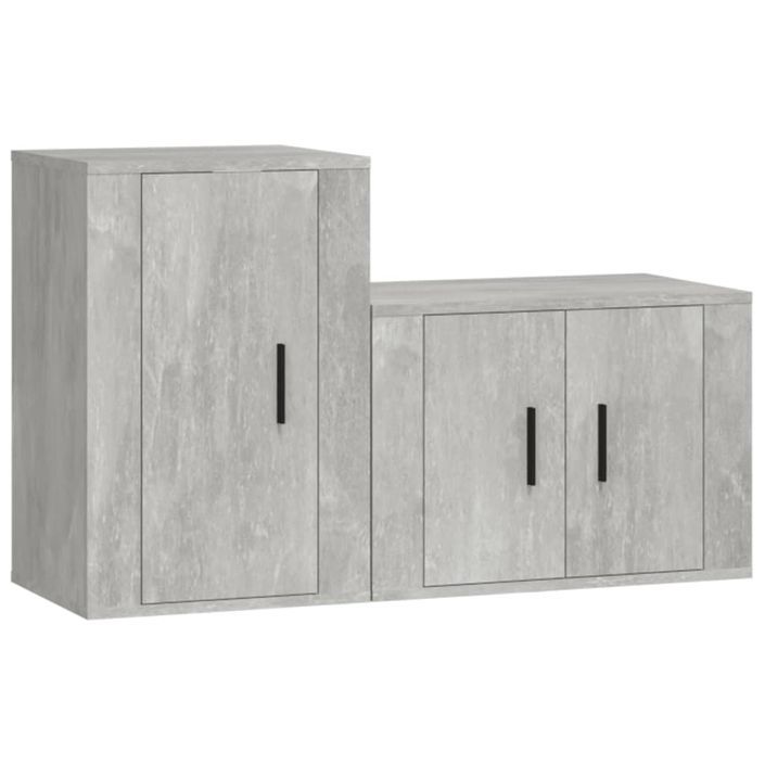 Ensemble de meubles TV 2 pcs gris béton bois d'ingénierie - Photo n°1