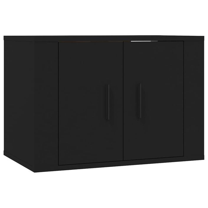 Ensemble de meubles TV 2 pcs noir bois d'ingénierie - Photo n°4