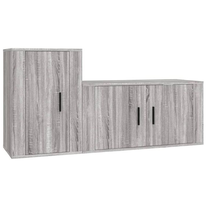 Ensemble de meubles TV 2 pcs Sonoma gris Bois d'ingénierie - Photo n°1