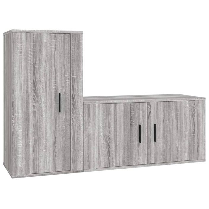 Ensemble de meubles TV 2 pcs Sonoma gris Bois d'ingénierie - Photo n°1