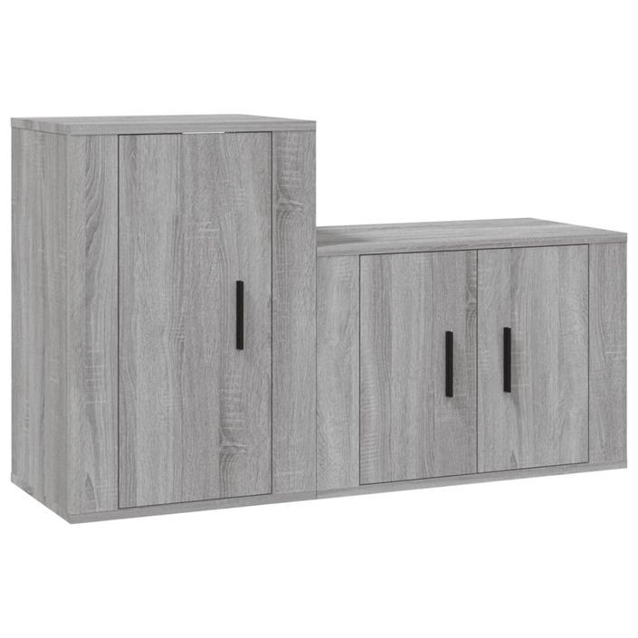 Ensemble de meubles TV 2 pcs Sonoma gris Bois d'ingénierie - Photo n°1