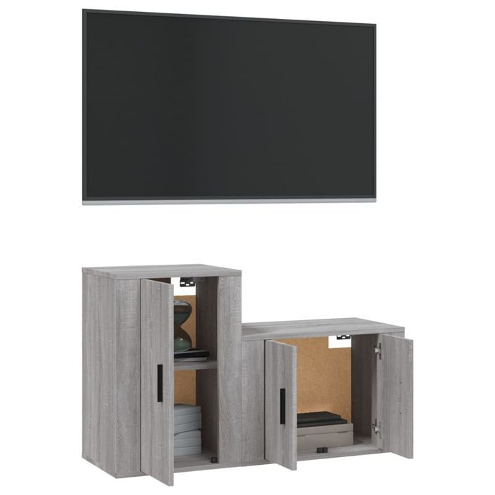 Ensemble de meubles TV 2 pcs Sonoma gris Bois d'ingénierie - Photo n°3