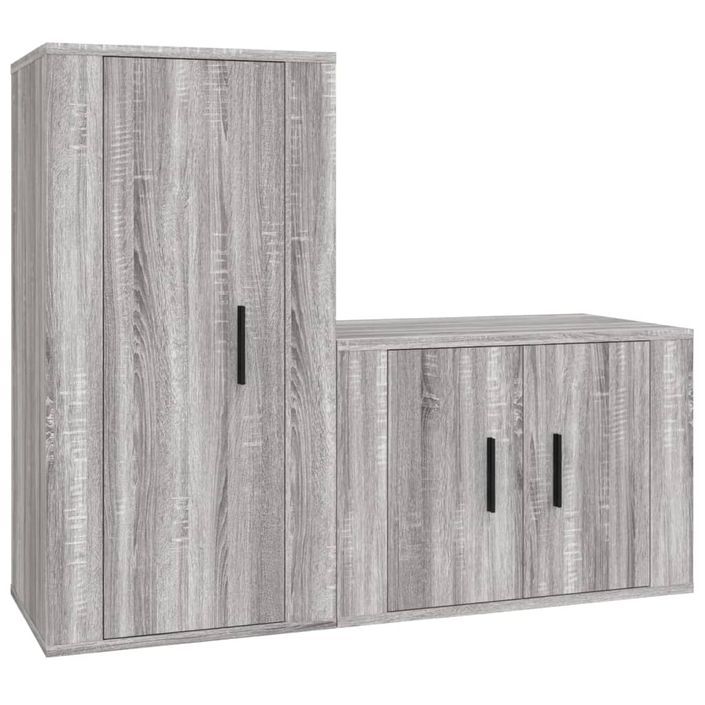 Ensemble de meubles TV 2 pcs Sonoma gris Bois d'ingénierie - Photo n°1