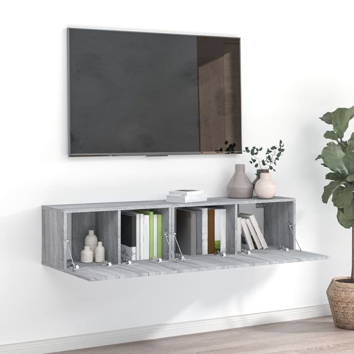 Ensemble de meubles TV 2 pcs Sonoma gris Bois d'ingénierie - Photo n°1