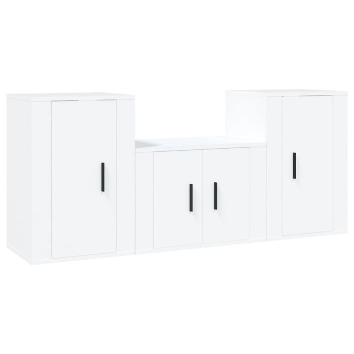 Ensemble de meubles TV 3 pcs Blanc Bois d'ingénierie - Photo n°1