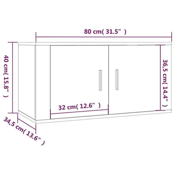 Ensemble de meubles TV 3 pcs Blanc Bois d'ingénierie - Photo n°8