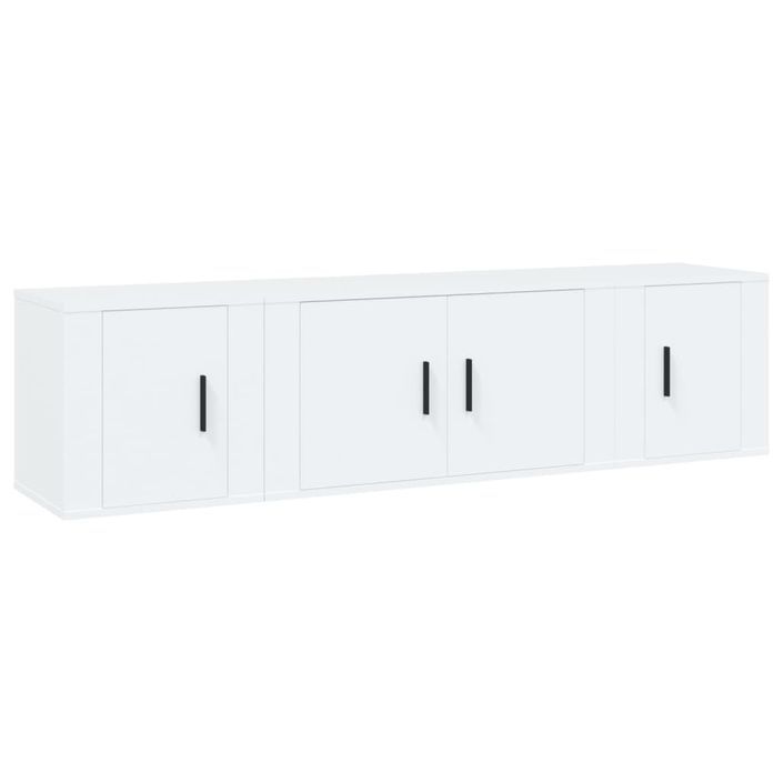 Ensemble de meubles TV 3 pcs Blanc Bois d'ingénierie - Photo n°1