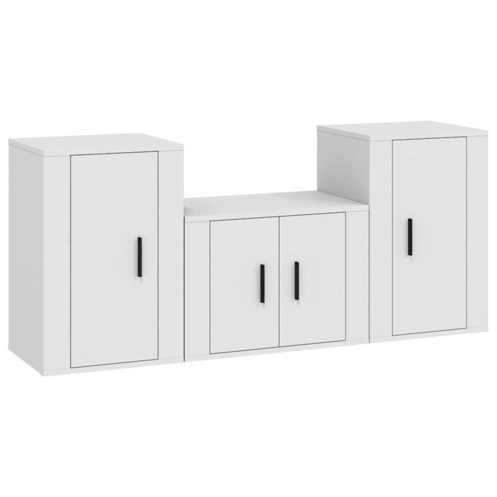 Ensemble de meubles TV 3 pcs Blanc Bois d'ingénierie - Photo n°1