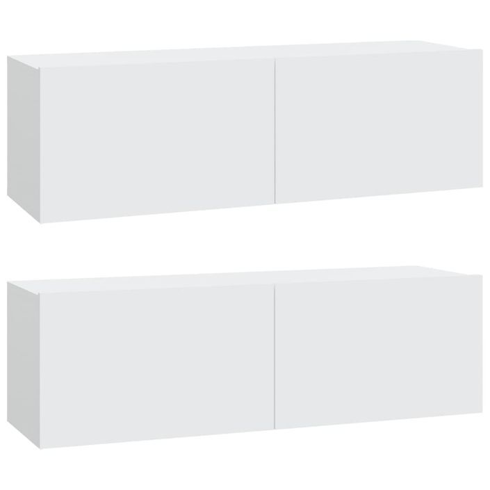 Ensemble de meubles TV 3 pcs Blanc Bois d'ingénierie - Photo n°5