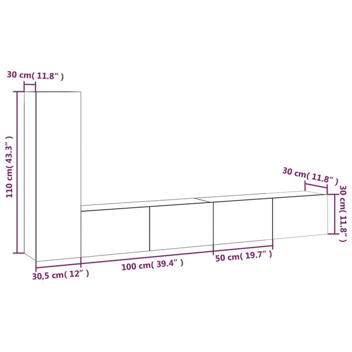 Ensemble de meubles TV 3 pcs Blanc Bois d'ingénierie - Photo n°10