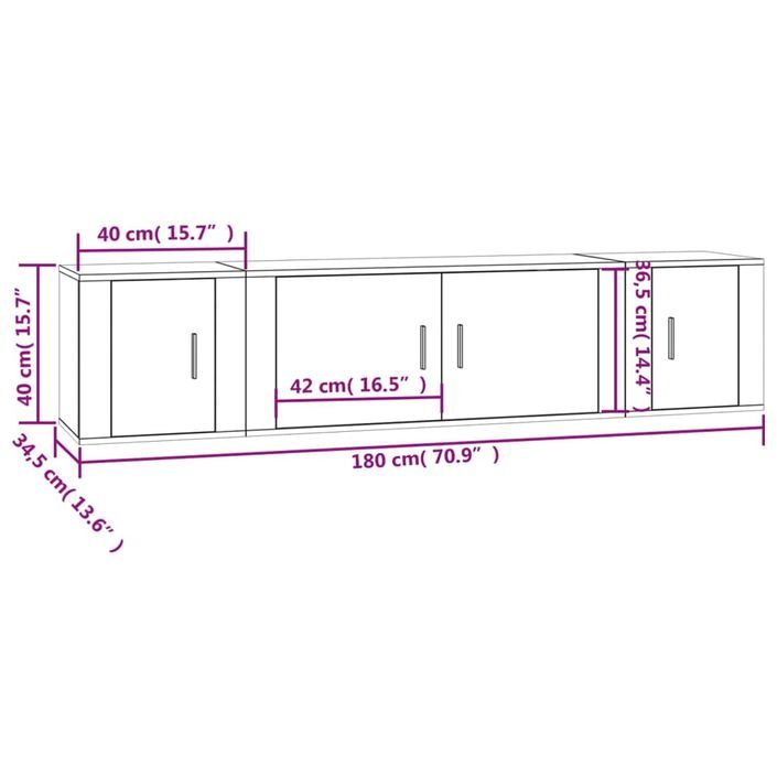 Ensemble de meubles TV 3 pcs Blanc brillant Bois d'ingénierie - Photo n°10