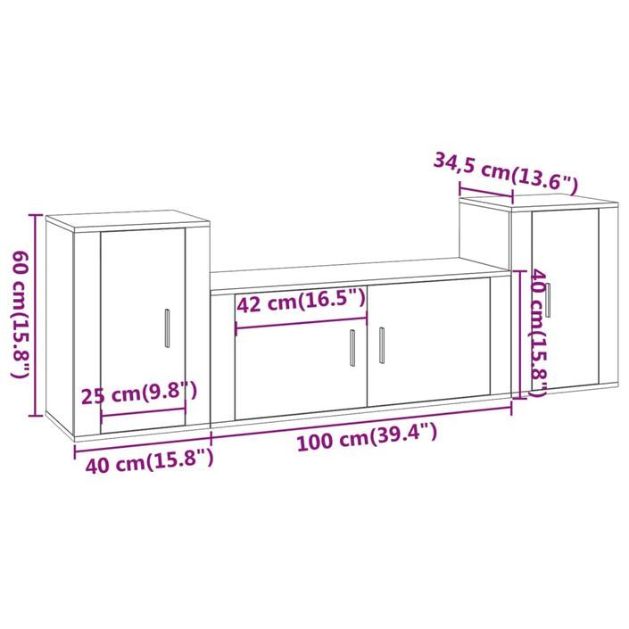 Ensemble de meubles TV 3 pcs Blanc brillant Bois d'ingénierie - Photo n°8