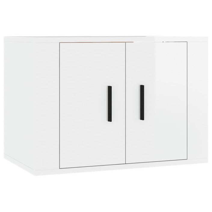 Ensemble de meubles TV 3 pcs Blanc brillant Bois d'ingénierie - Photo n°4