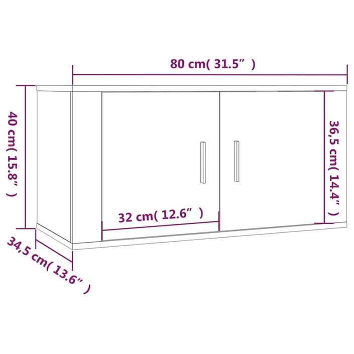 Ensemble de meubles TV 3 pcs Chêne fumé Bois d'ingénierie - Photo n°11