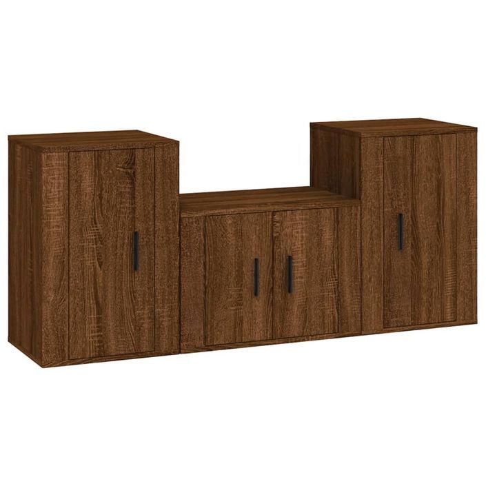 Ensemble de meubles TV 3 pcs Chêne marron Bois d'ingénierie - Photo n°1