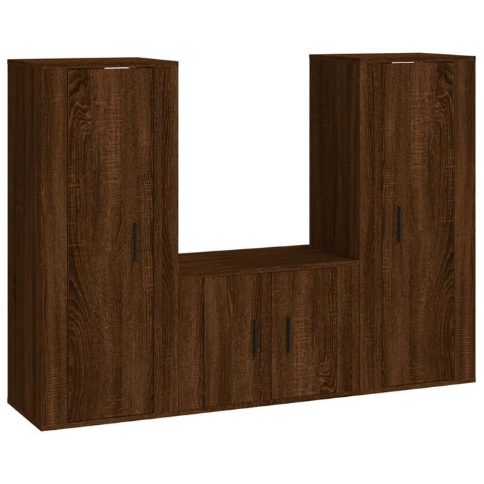 Ensemble de meubles TV 3 pcs Chêne marron Bois d'ingénierie - Photo n°1