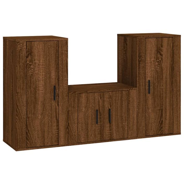 Ensemble de meubles TV 3 pcs Chêne marron Bois d'ingénierie - Photo n°1