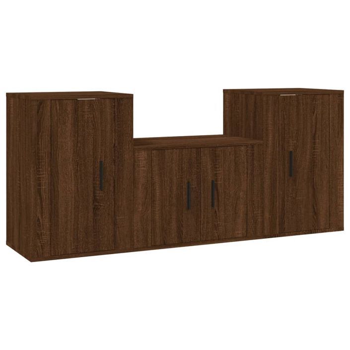 Ensemble de meubles TV 3 pcs Chêne marron Bois d'ingénierie - Photo n°1